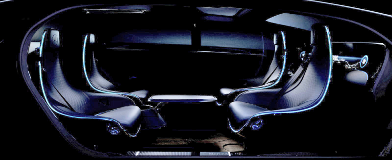 Illustration for article titled Mercedes' 'Interior Of The Future' Will Have A Coffee Table